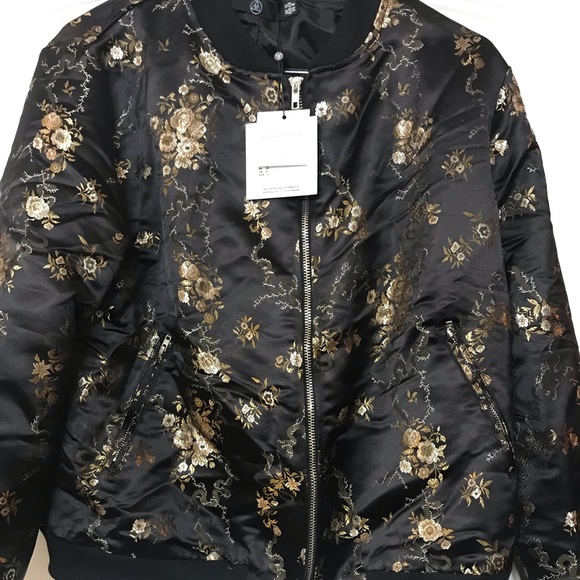 New Missguided Jacquard Floral Bomber Jacket - Picture 6 of 6